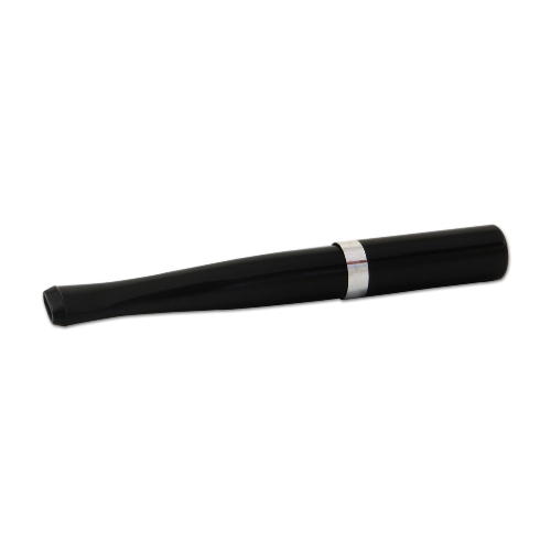 Denicotea Automatic cigaretta szipka – fekete színű, ezüst színű gyűrűvel, 9mm filterrel - 10 cm